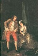 HOGARTH, William Before the Seduction and After sf USA oil painting artist